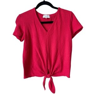 Madewell - Texture & Thread - Tie Front Tee - Sz. Small - Red
